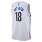 Maillot NBA Brooklyn Nets Yuta Watanabe 18 Nike 2022-23 City Edition Blanc Swingman - Homme